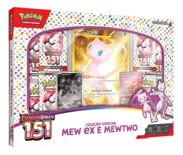 Box Pokémon Coleção 151 Mew Ex E Mewtwo - Copag Idioma Português COLEÇÃO 151 