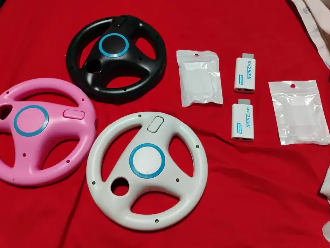 Acessórios de wii, volantes, conversor hdmi