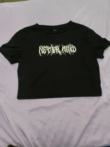 cropped shein never mind preto m