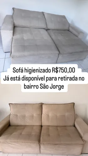 Mesa de jantar, sofá higienizado e ar condicionado