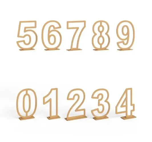 Kit Recorte  números 0 a 9  MDF vazado cru, para Festas e Eventos