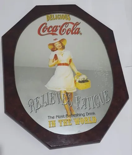 Quadro espelho coca cola raríssimo bem antigo 
