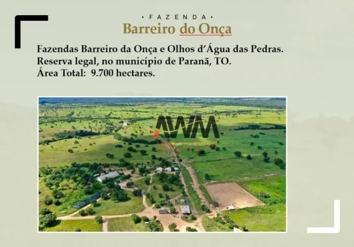 Fazenda à venda, m² por R$ 110.000.000,00 - Zona Rural - Paranã/TO