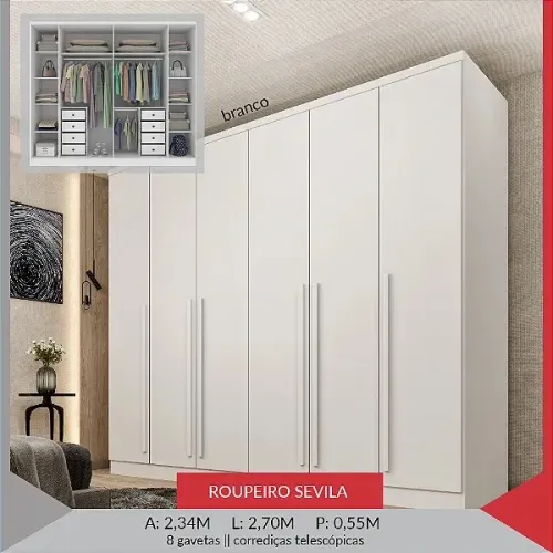 Guarda Roupa Casal Sevilha - promoção