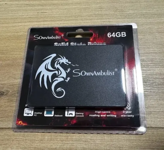 SSD 64GB (Sata 3 / Novo). Computador Lento? SSD deixa 10x mais rápido.