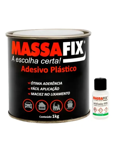 (Lacrada) Massa Plástica 1kg com Catalisador | Cinza