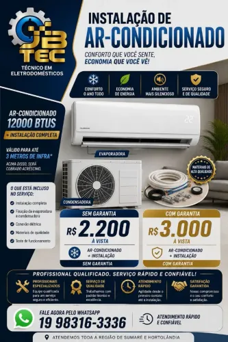 Venda e instalação de ar-condicionado com qualidade, conforto e preço imbatível. Ligue já