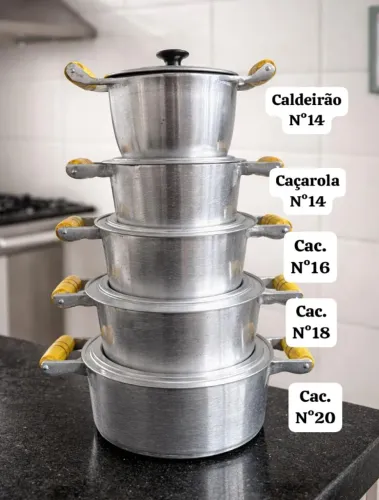 Jogo de Panelas n 14 a 20 com caldeirão n 14