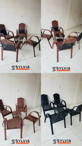 Conjunto em fibra com ferro para área externa!