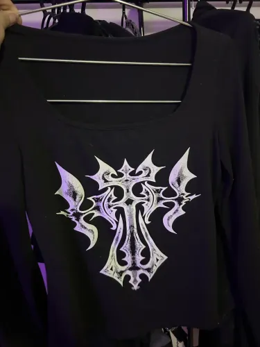 blusa manga comprida shein cruz