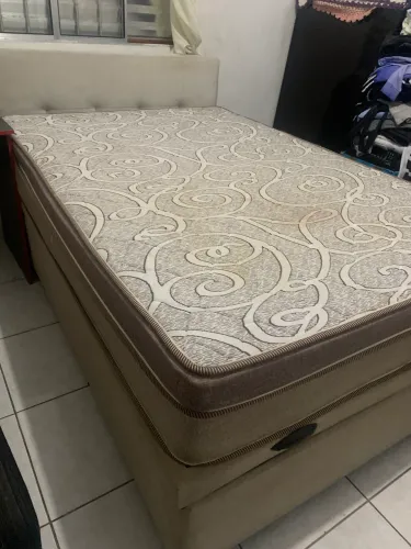 Cama Box Baú Casal + Colchão + Cabeceira