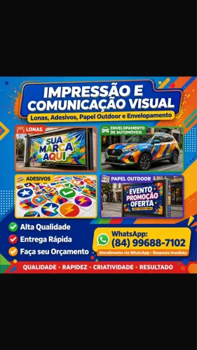 Adesivos,lonas, papéis outdoor, tudo em comunicação visual