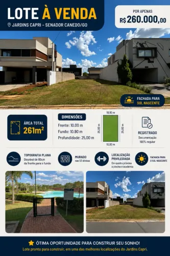 Lote Jardins Capri - Senador Canedo/GO - 261 m2