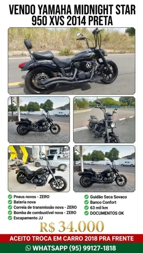 Vende-se Yamaha midnaight XVS 950
