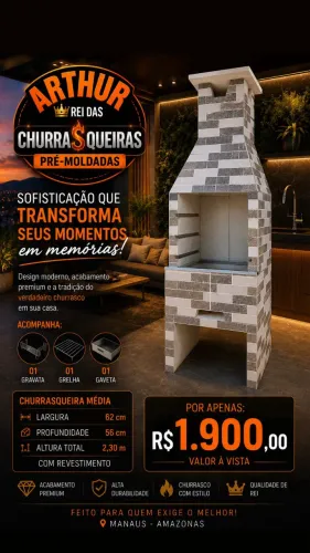 Churrasqueira média pré-moldada