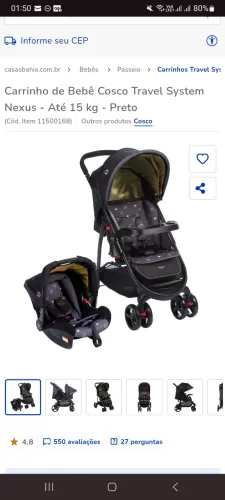 Carrinho de Bebe + bebê conforto 