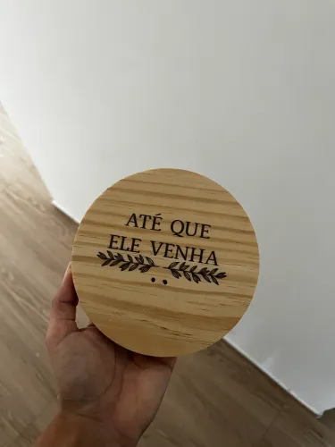 Porta Aliança - Até que Ele Venha - Floral - MDF