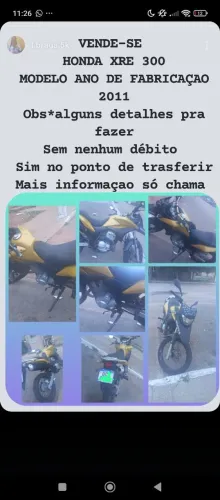 Vendo XRE 300 DOURADA