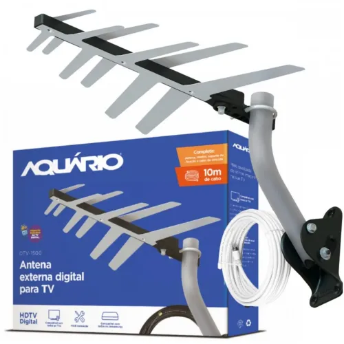 Antena externa aquario tv digital ultra hd
