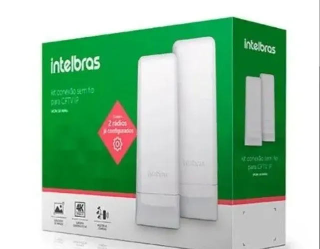 Kit de conexão sem fio Intelbras wom5A Mimo Intelbras. 2 rádios configurados