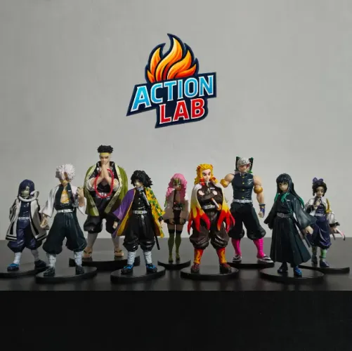 Coleção Completa 9 Hashiras Action Figures - Demon Slayer® (Kimetsu no Yaiba) Colecionável