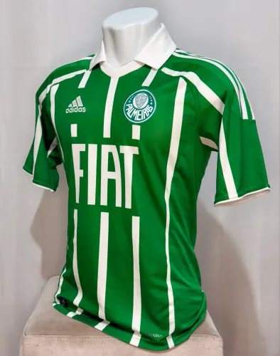 CAMISA Palmeiras - ADIDAS - P - VERDE E BRANCA LISTRADA - 2010