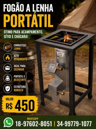 fogão a lenha portátil
