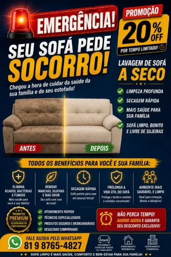 Lavagem a seco de estofados em geral