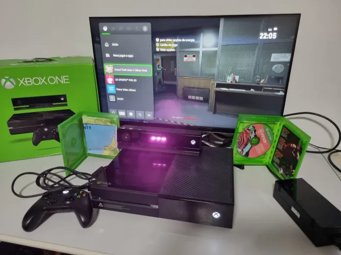 Xbox One 500gb Na Caixa Completo Kinect