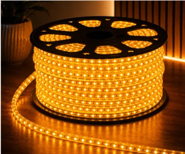 Fita Led Chata 5050 220v 100m (amarelo) 5 Conectores