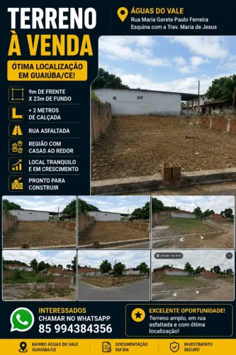 TERRENO A VENDA EM GUAIÚBA