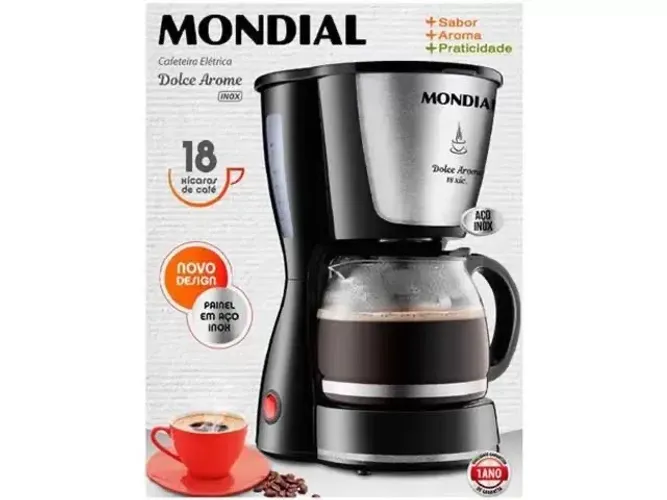 Cafeteira Elétrica Mondial Dolce Arome Black - até 18 xícaras (VALOR NEGOCIÁVEL)