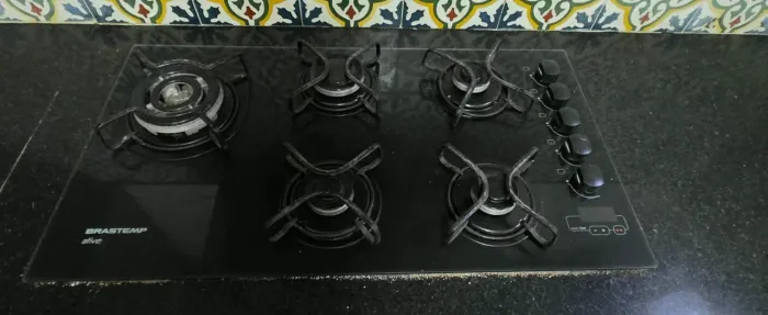 Cooktop 5 Bocas Brastemp Quadrichama e Timer Touch