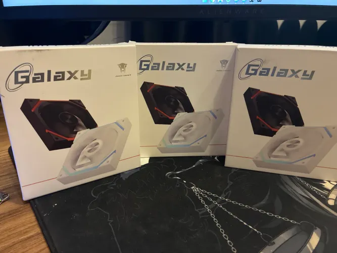 Kit com 3 Fans Galaxy 120mm ARGB Reverse Blade (Pretas) - Novas