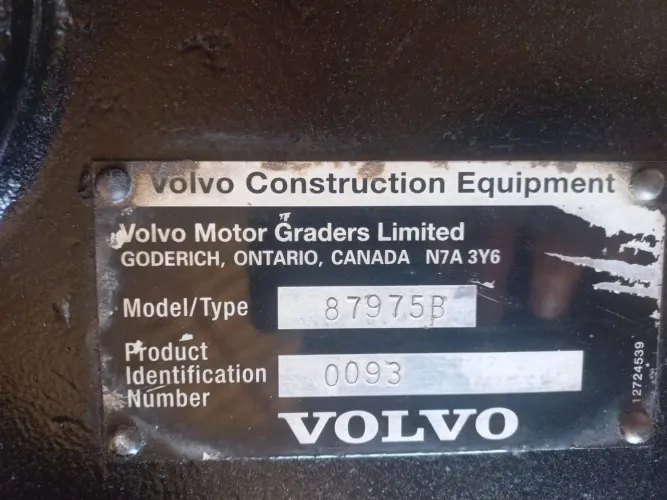 Transmissao da patrola Volvo G710