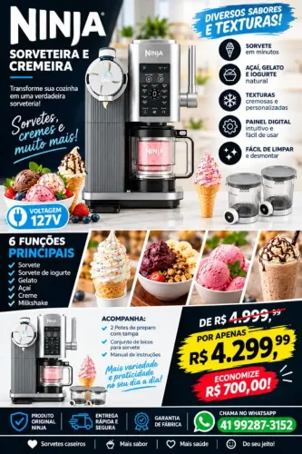 Sorveteira E Cremeira NINJA 127V