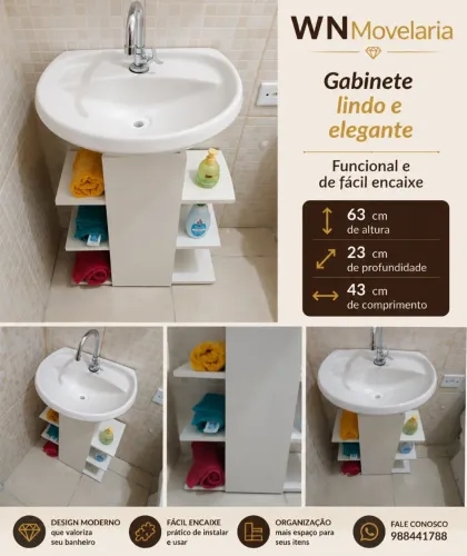 Gabinete para pia de banheiro 