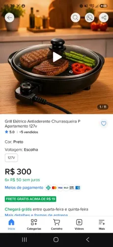 Panela grilo elétrica