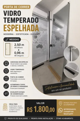 Vendo porta de vidro 