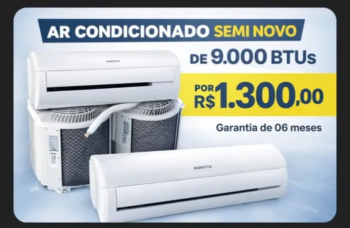 Ar-condicionado de 9 mil btus semi novo com garantia de 6 meses 