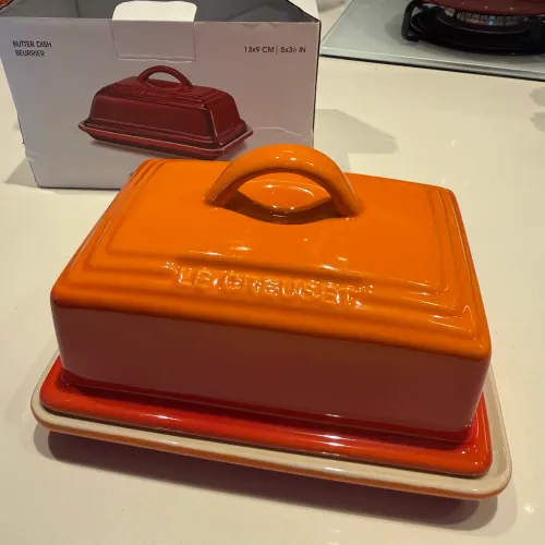 Manteigueira Cerâmica Le Creuset Coastal Blue - Laranja