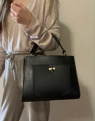 Bolsa tote estruturada de couro e pelica - Arezzo