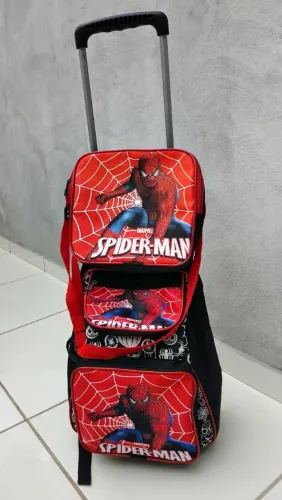 Mochila com lancheira infantil (homem aranha)