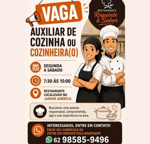 Auxiliar de cozinha ou Cozinheira(o)