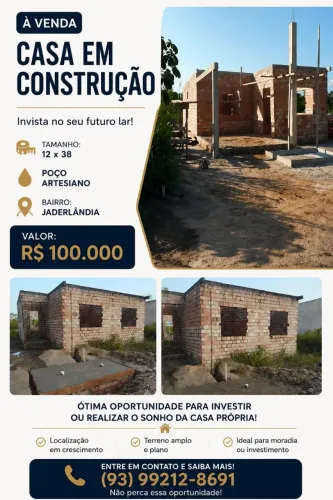 Terreno com casa em construção 