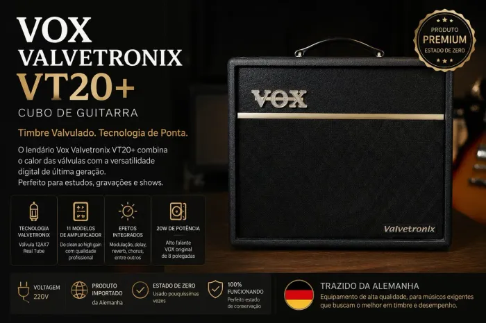 VOX Valvetronix VT20+ - Amplificador - Estado de Zero | Trazido da Alemanha
