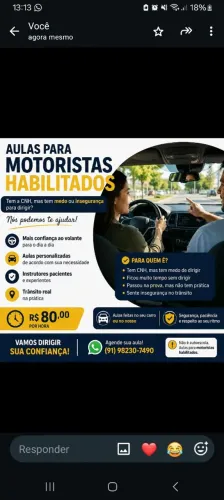 Aulas para Habilitados | Perca o Medo de Dirigir | R$ 80/h