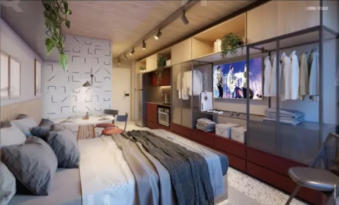 Studio moderno com varanda na Vila Olímpia