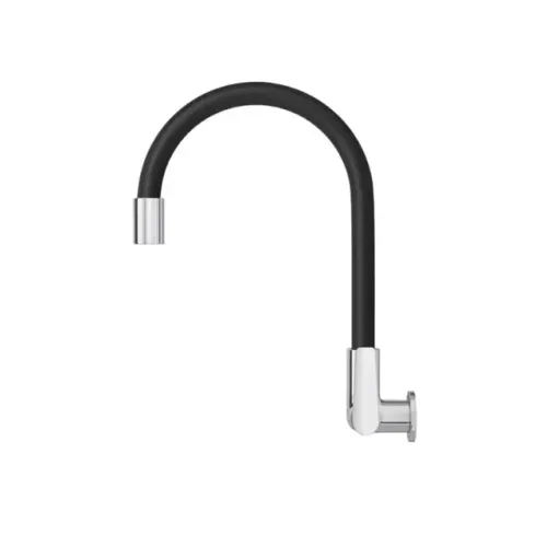 Torneira de Parede para Cozinha com Bica Articulável Cromado e Preto