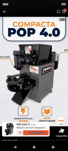 Máquina de salgados e doces nova na caixa com garantia compacta print pop 4.0